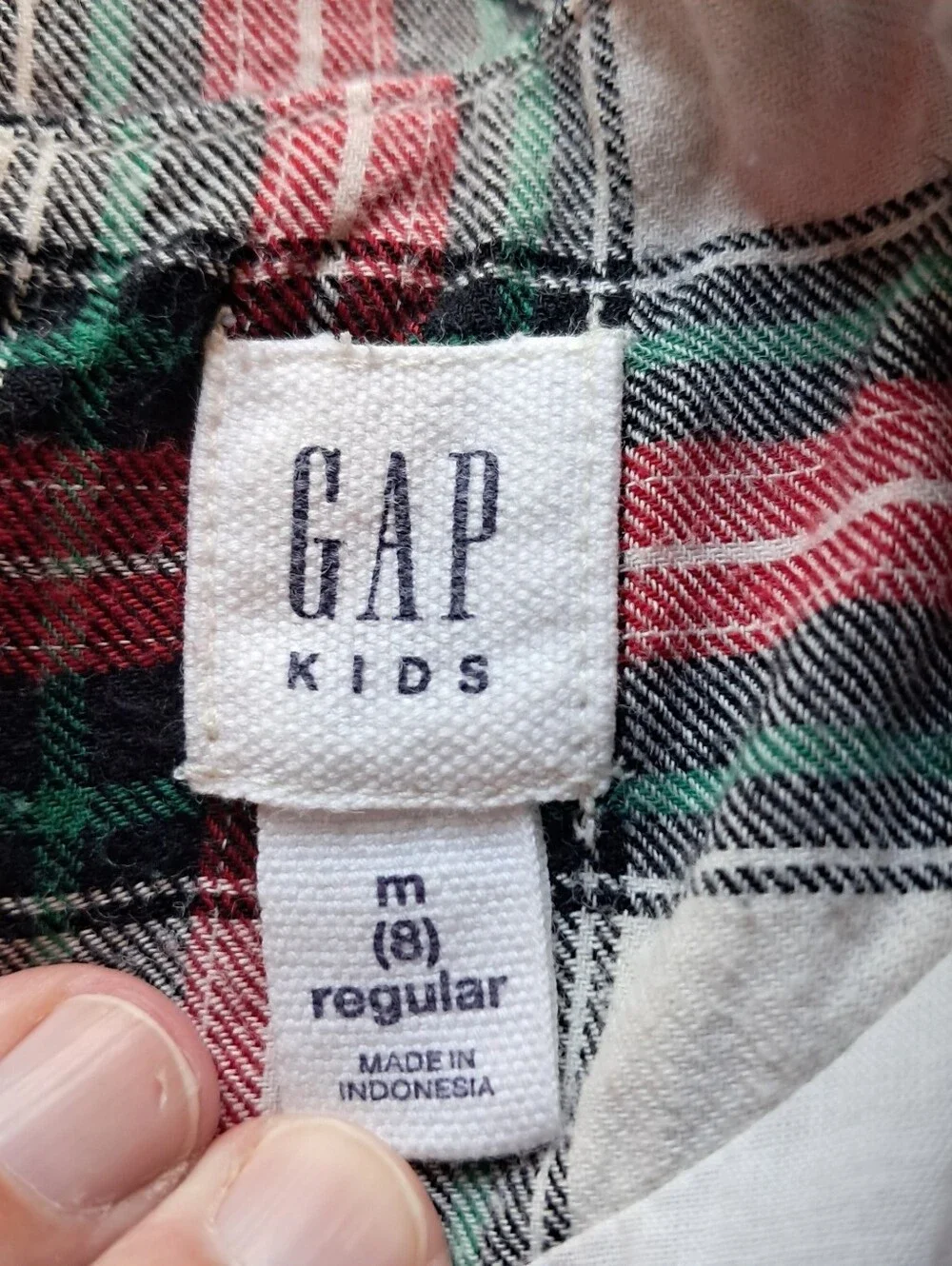 GAP Girls Plaid Fit-and-Flare Dress in White and Red Size 8